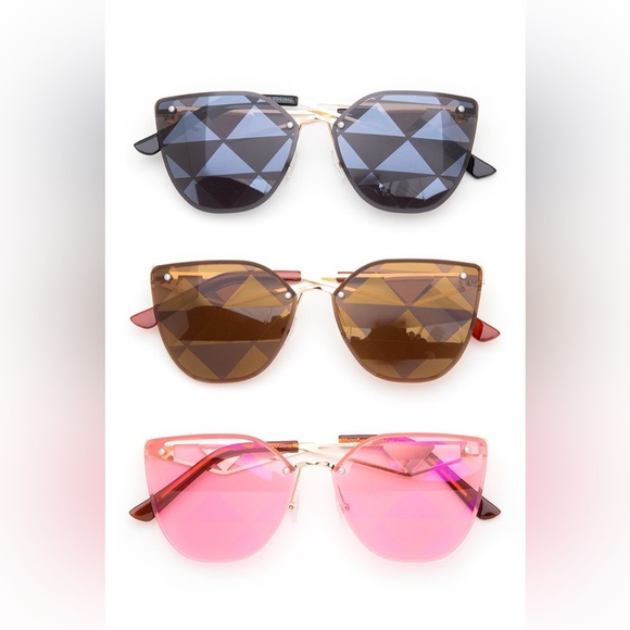 New Trendy Sunglasses Under $25 Geo Screen Lens Iconic Sunglasses - Picture 1 of 13